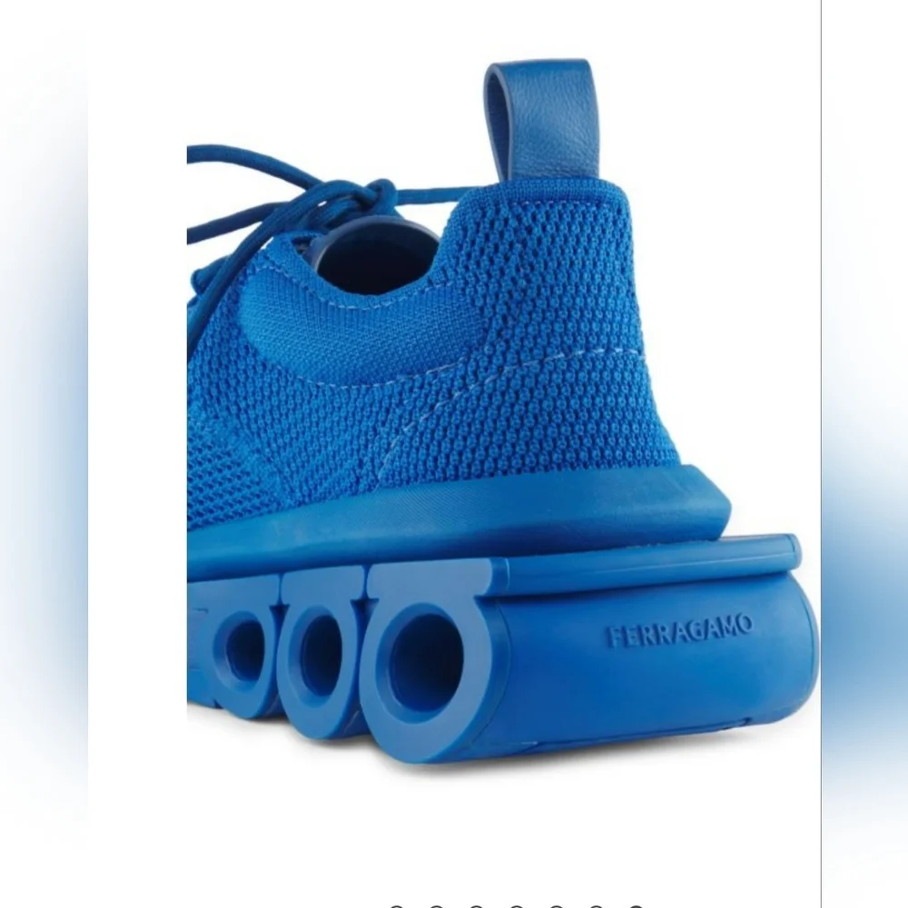 Salvatore Ferragamo Vibrant Blue Knit Sneakers